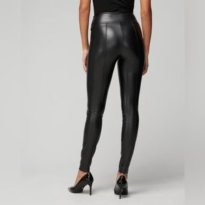 WHBM Faux Leather Runway Leggings Pull-On Black Size 2R NWT